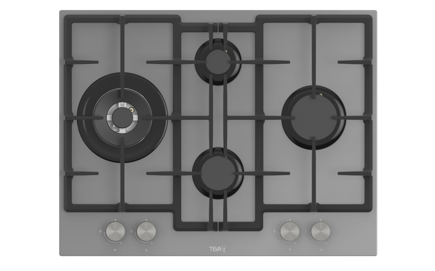 60cm grey glass hob Gas