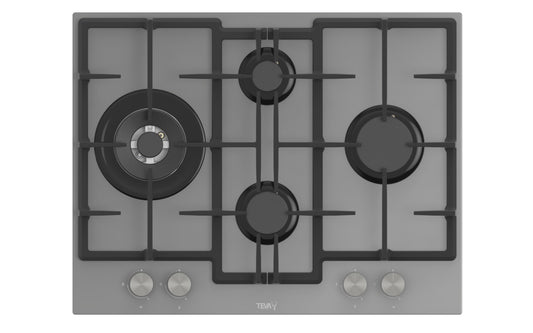 60cm grey glass hob Gas
