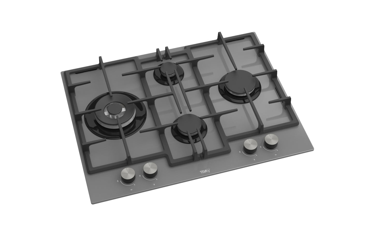 60cm grey glass hob Gas