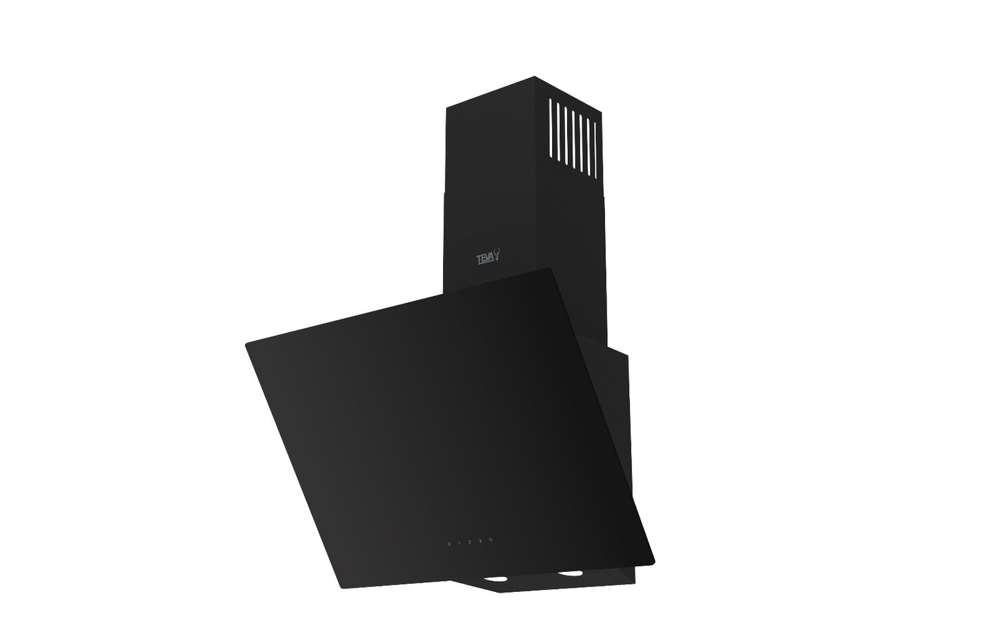 60cm black glass hood