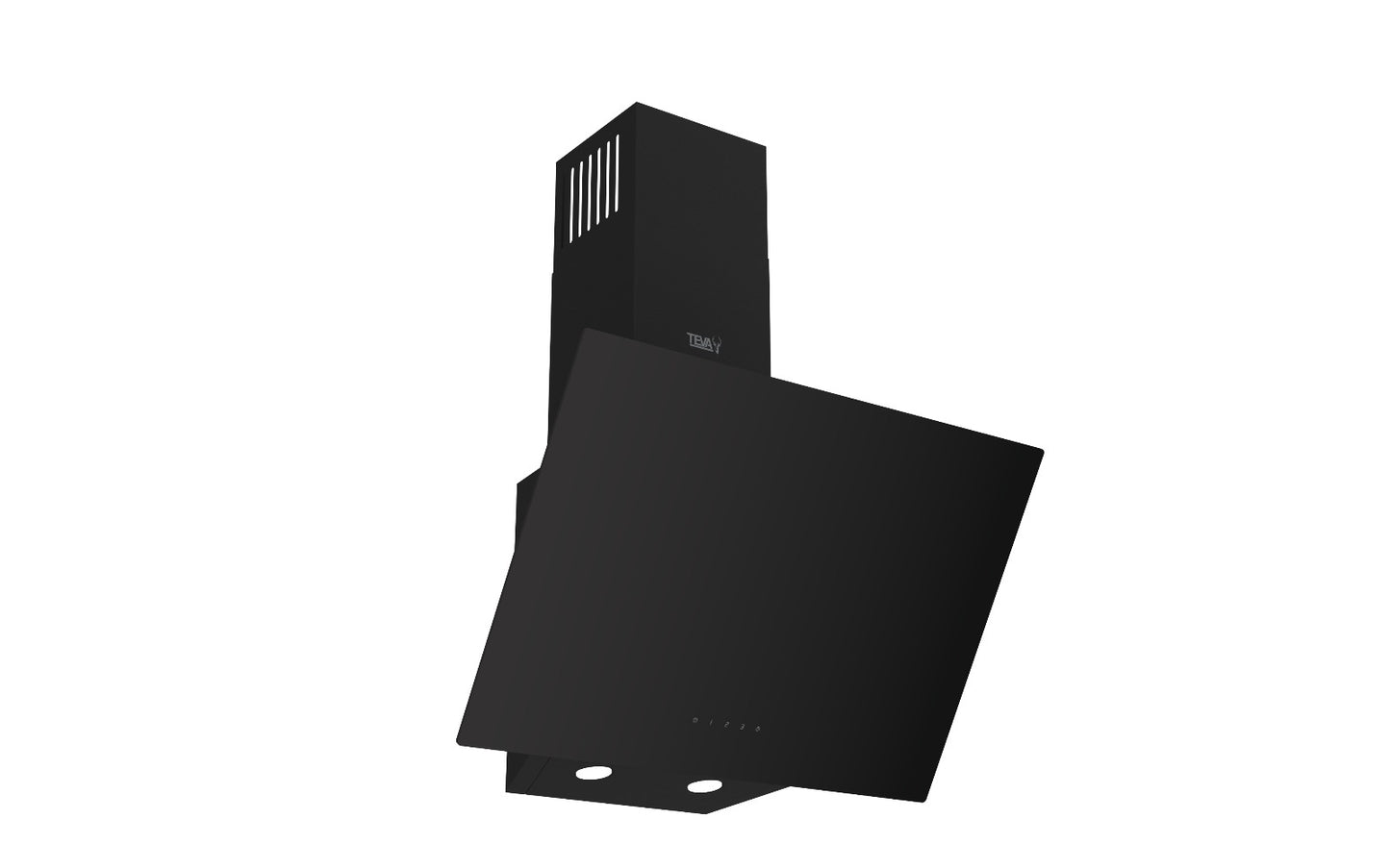 60cm black glass hood