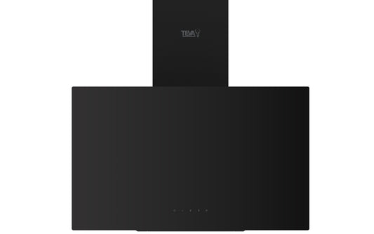 60cm black glass hood
